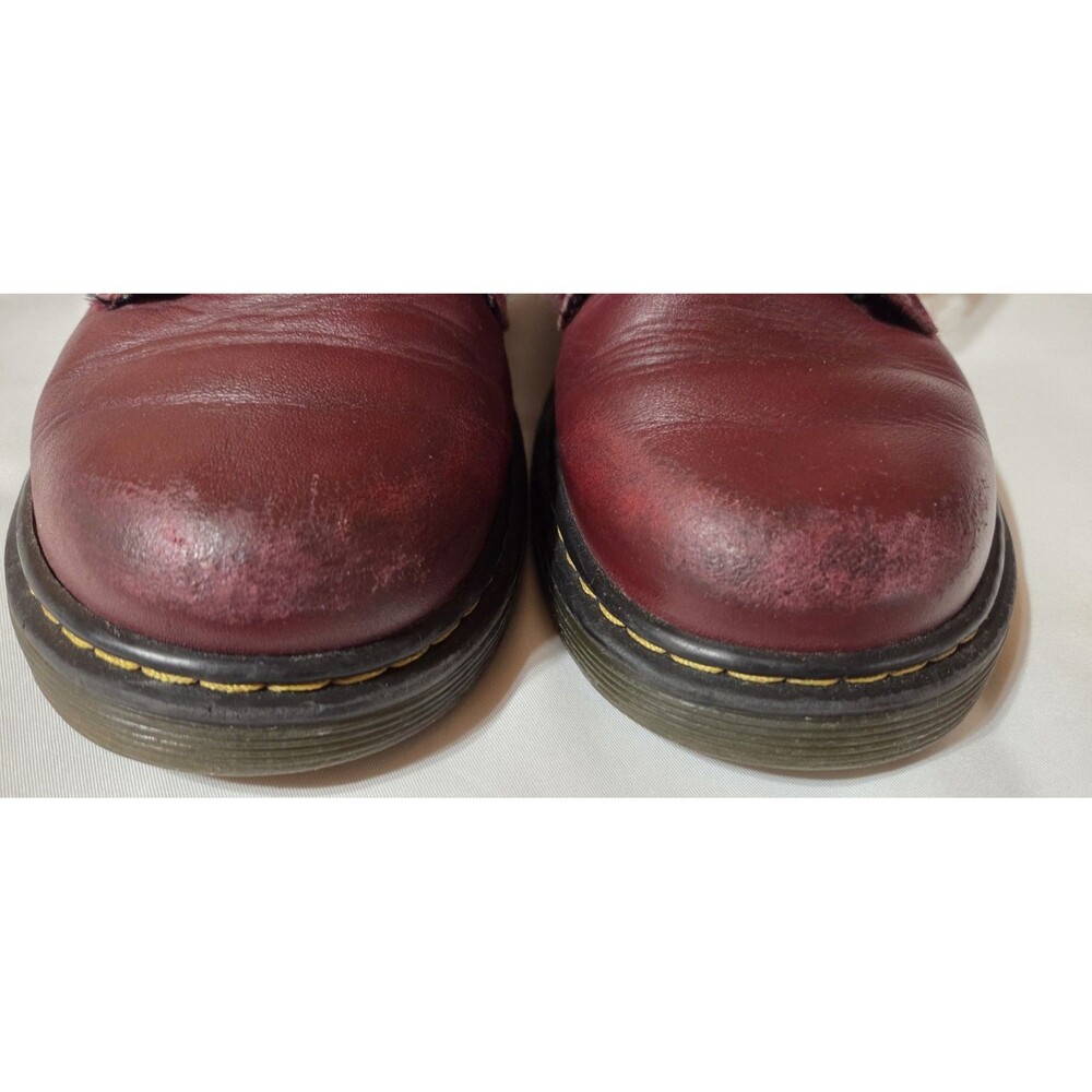 Dr. Martens Boots Big Kids Size 3 Real  Maroon Leather Shoes Air Wair - Picture 3 of 15